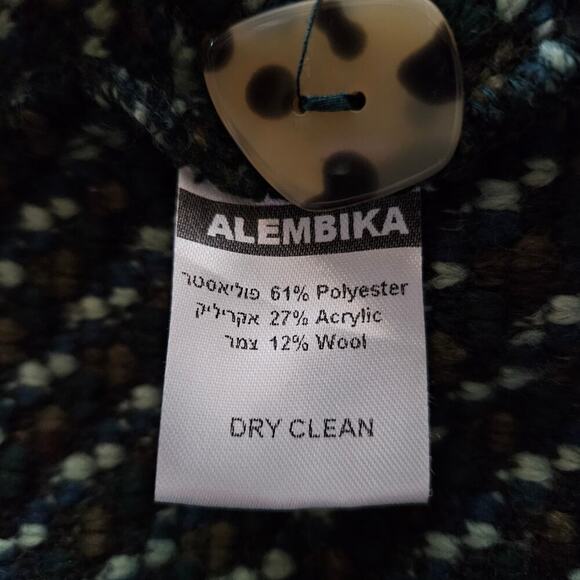 Alembika Womens Jacket XS Textured Wool Blend Leopard Faux Fur Pockets Boho Fit - Picture 11 of 11